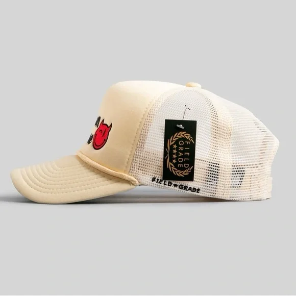 *NEW* Limited Edition Demon Time Cream Trucker Snapback Hat by Field Grade - Picture 2 of 12